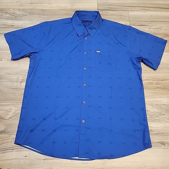 Dixxon Flannel CO Executive ‎ Party Shirt Mens XL Blue Allover Print Button Up - Picture 1 of 10
